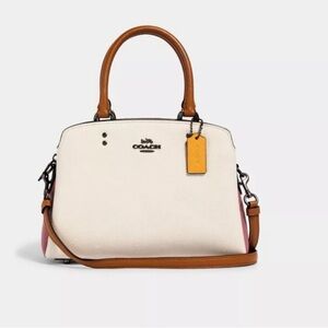 Coach Mini Lillie Carryall in crossgrain leathe